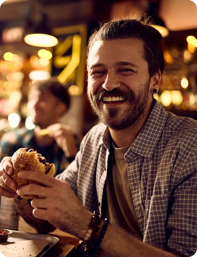 Eating burger