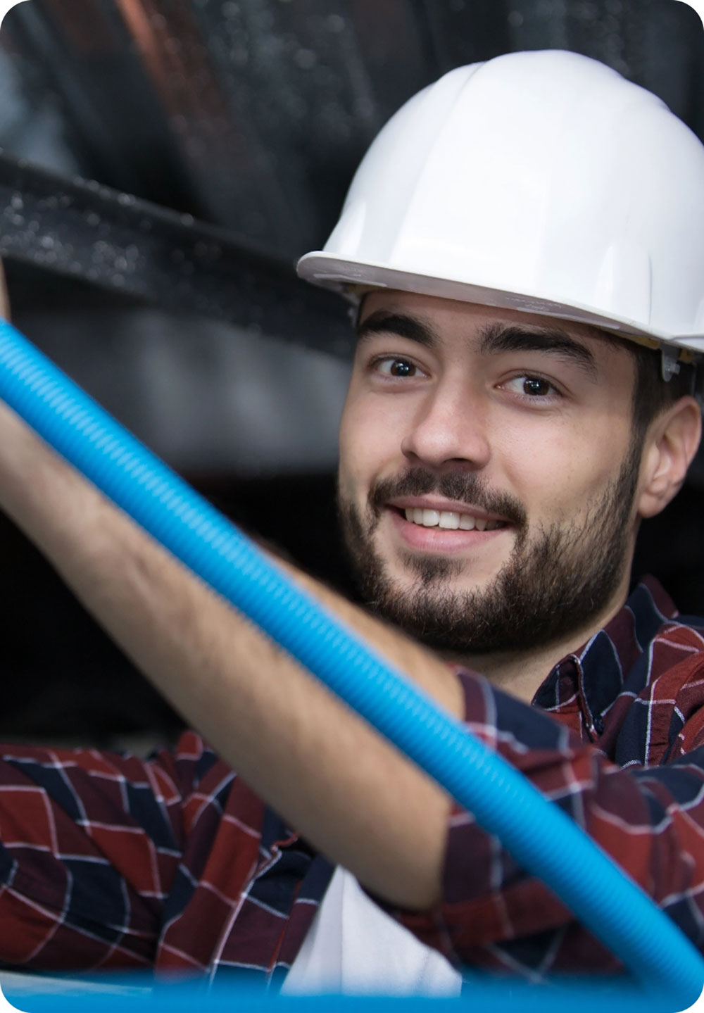 Worker in safety hat