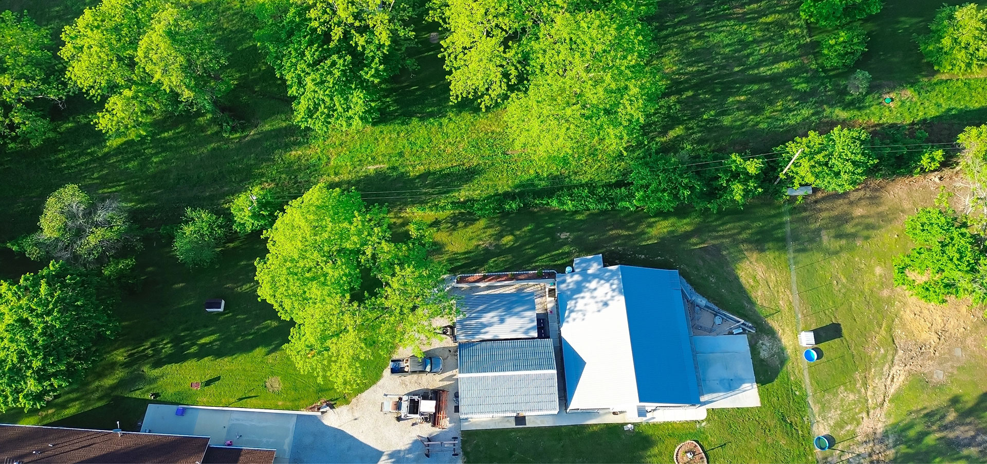 Acreage drone view