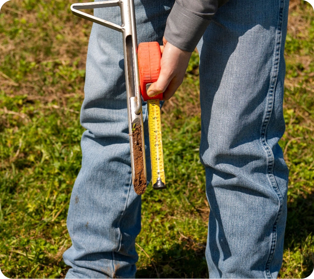 Measuring soil sample