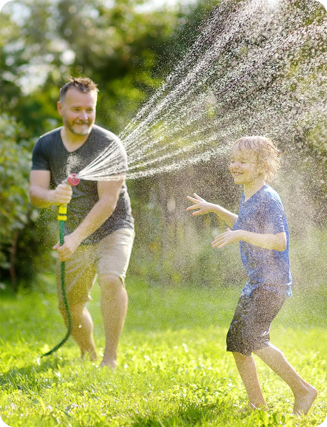 Water shower in lawn